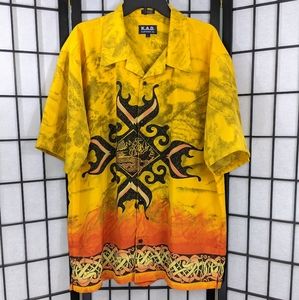 KAD Clothing Men's Yellow & Black Unique Shirt. L
